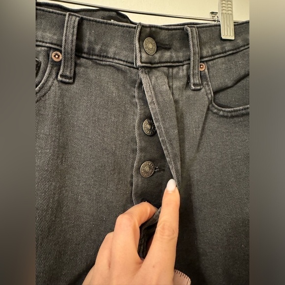 EXPRESS black distressed cropped‎ dad jeans size 4 - Picture 5 of 9